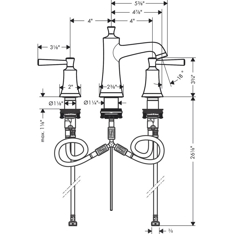 Hansgrohe Joleena Widespread Bathroom Faucet with Drain Assembly